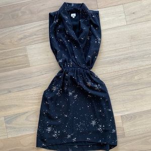 Like new Wilfred party dress with pockets- black w/ white specks